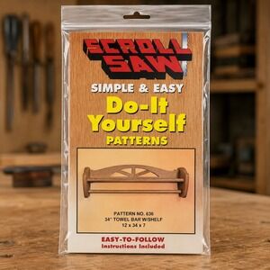 Yard Art Scroll Saw DIY Woodworking Pattern 636 34 Inch Towel Bar with Shelf NEW
